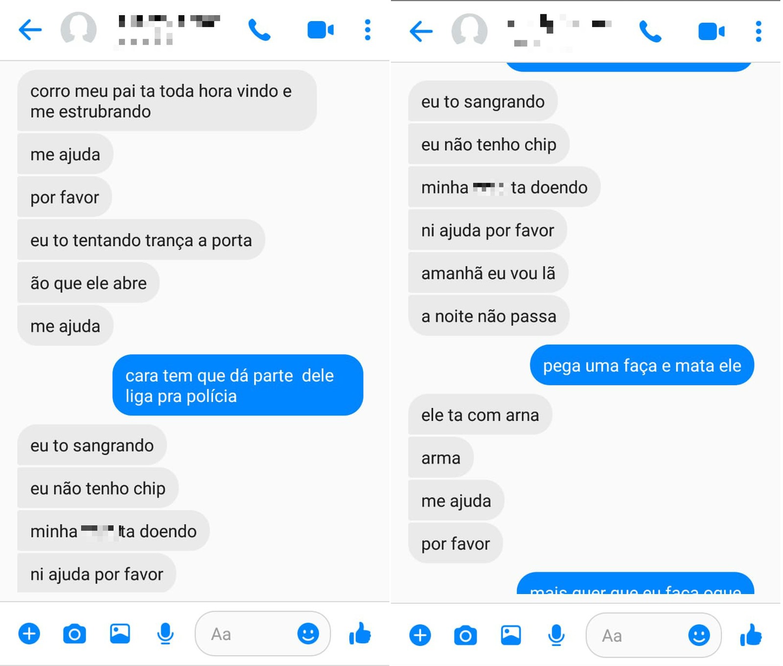 Mensagens trocadas entre a garota e o amigo também adolescente, que culminaram na prisão do acusado e no fim dos abusos (Foto: G1) Mensagens trocadas entre a garota e o amigo também adolescente, que culminaram na prisão do acusado e no fim dos abusos (Foto: G1)